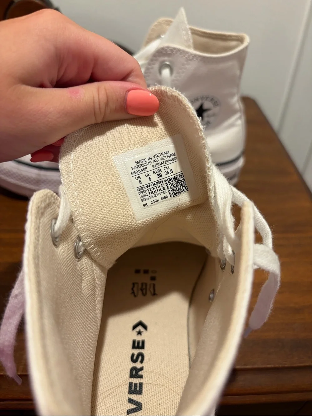 High-Top Platform Canvas Sneakers in Off-White